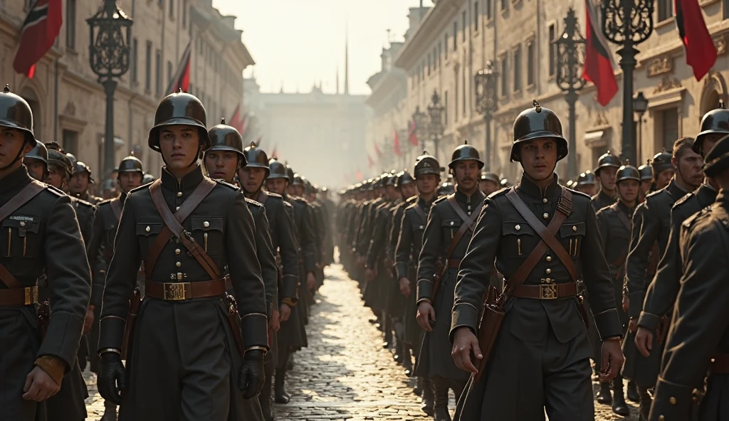 (photorealism:1.2), German Nazi troops