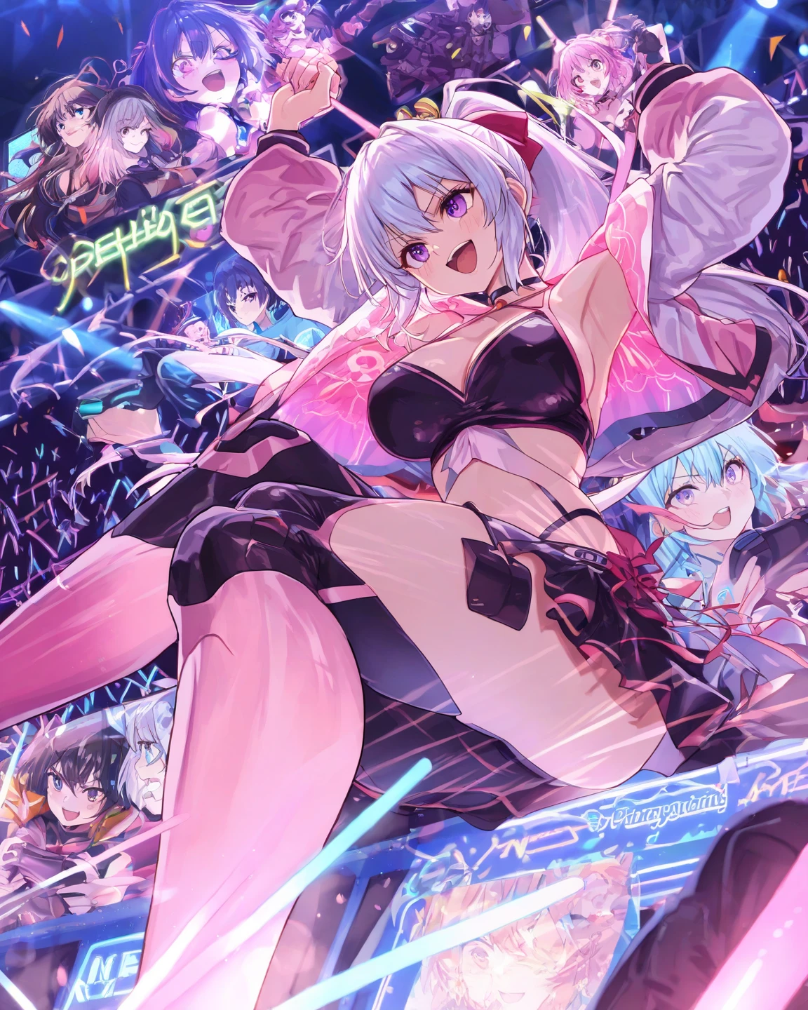 (Very detailed CG Unity 8K 壁紙),(masterpiece), (Highest quality), (Very detailed), (Best illustrations),(Best Shadow),1 Girl、Bold Pose、School Swimsuit、Pool、