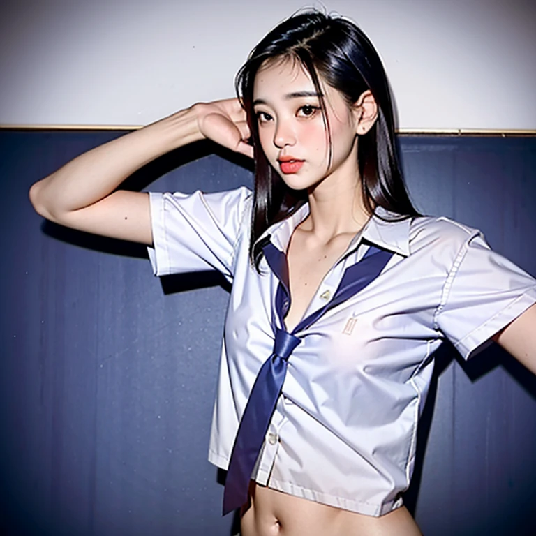 Naughty, Kanna Hashimoto 15 years old, No bra, No panties, Please please me, I give you , bare lower body, Tie only, Hard and beautiful transparent , protruding areolas, Let a man touch my body、I want to lick a man's dick