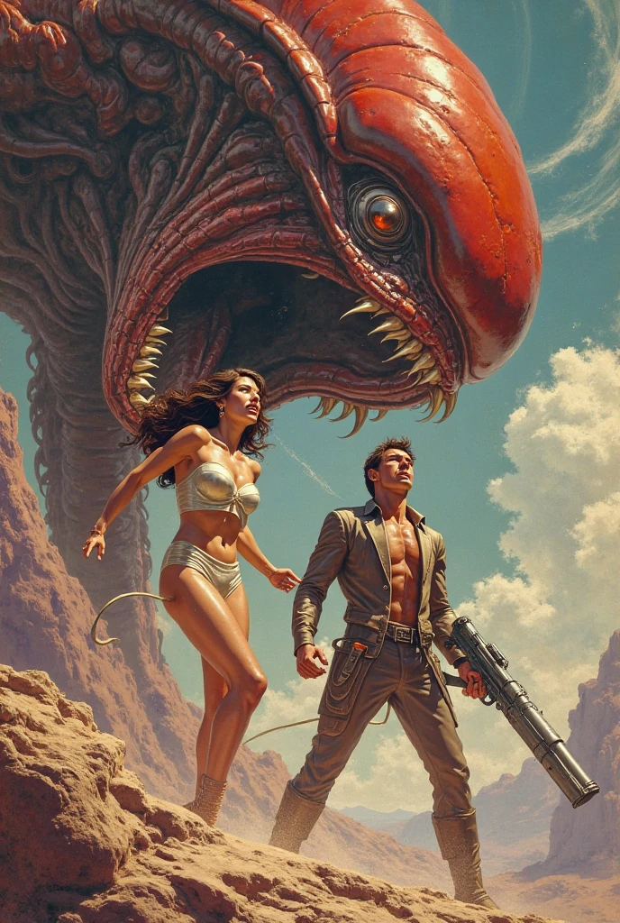 ((horny aliens abducting wildwest cowgirls, alien sex scenes, alien semen, cowgirls with pistols and hats, strange devices, claws)) Mort Kunstler, Norman Saunders, Basil Gorgos, Frank Frazetta, Wally Wood, Bernie Wrightson, Mexican Fumetti style, 50s 60s aesthetic, Men's action magazine aesthetic, very vintage retro, lurid and vivid colors, soft lighting, medium contrast, HD, 8x, intricately detailed, action magazine, vintage EC horror comics,, ((ADD BOOK TITLE, FONTS: ALIEN ADUBDUCTORS IN LOVE))