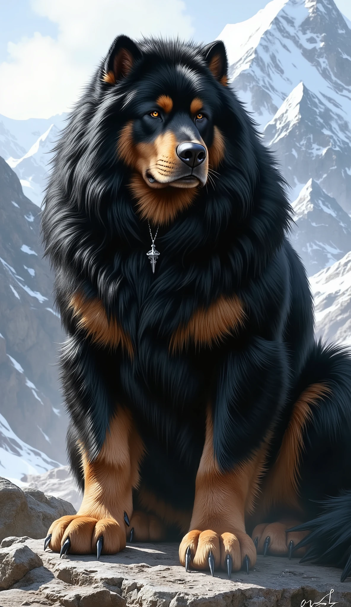 Tibetan mastiff with brown