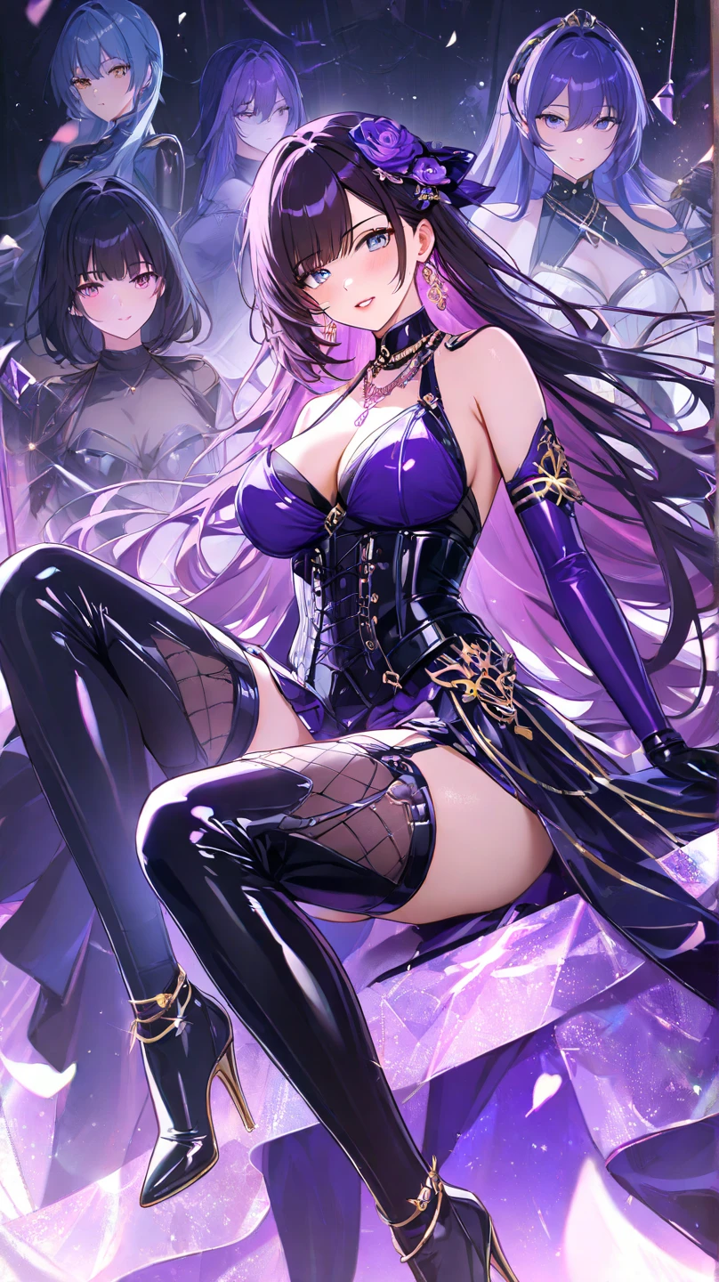 tmasterpiece, High- sharpness, Best quality at best, 1girls solo, Kamisato_Ayaka, ssmile, komono,Cover your breasts,spread their legs