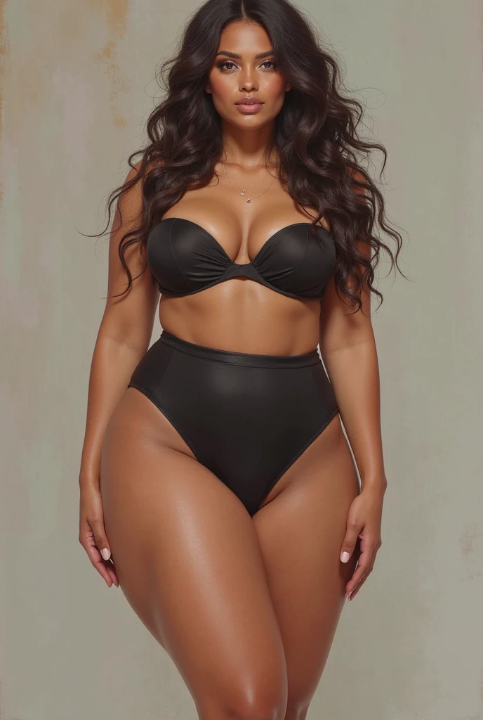 brunette in a black dress, wide hips, delicious, sexy thighs, small breasts