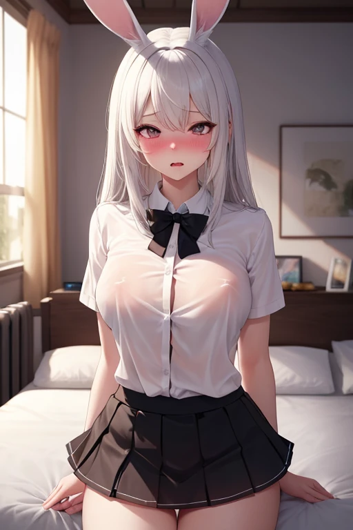 ((top-quality)), ((masterpiece)),、 ((panty shot:1.5))、standing open legs lift skirt 、 (Cum in vagina overflows :1.5)、 tits、、、sobbing tears、(thong:1.0)、 kneehighs white、Looks 32 years old、(cum in pussy vaginal:1.3)、cum in mouth、many students around、show off nipple、