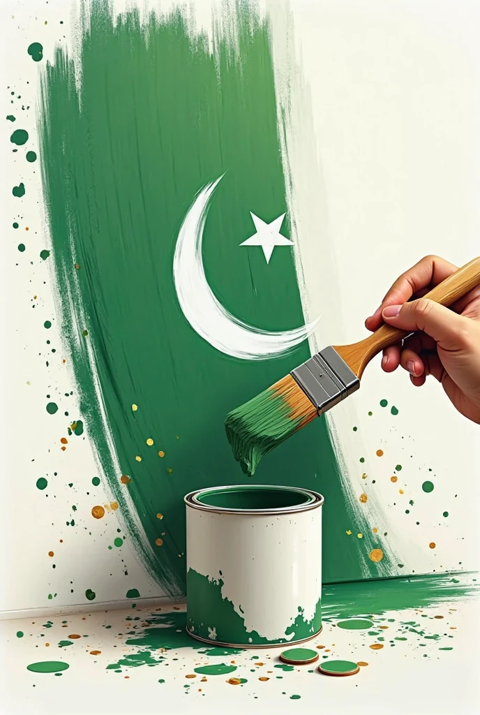 A name "Asad" writes with celebrate of the independence day of Pakistan