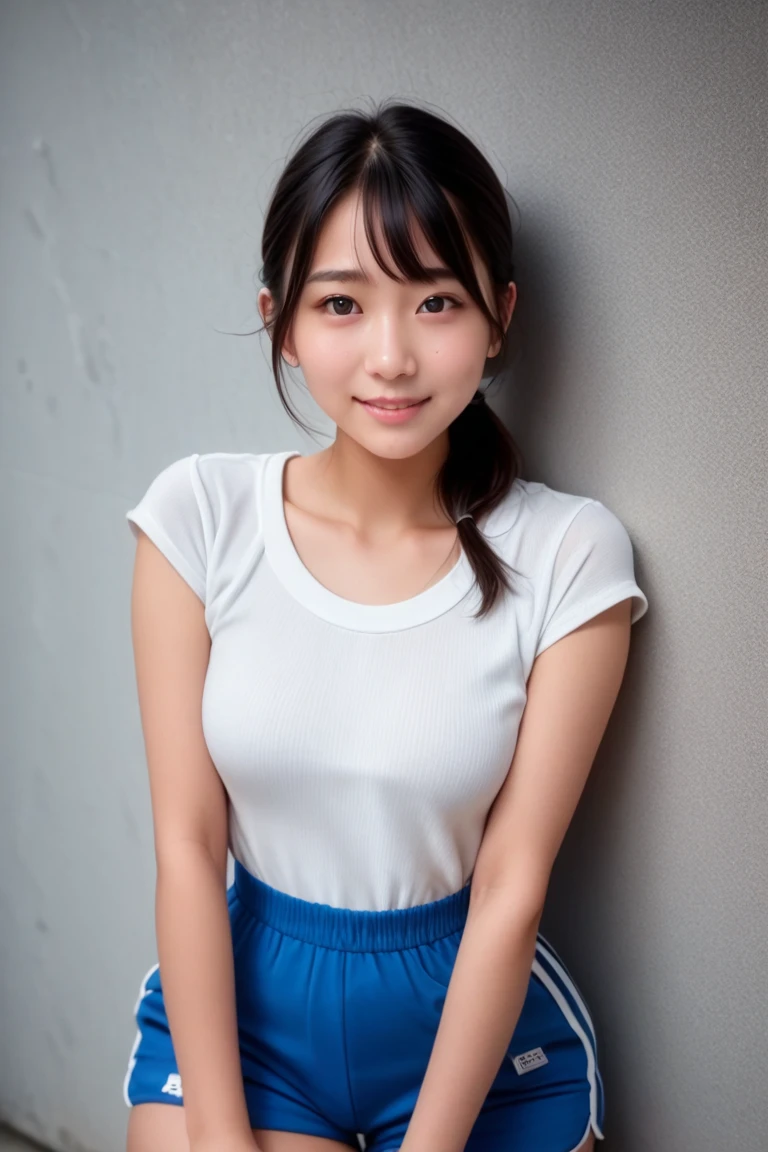 munechira、Down blouse、Detailed face、Detailed eyes、Detailed mouth、Detailed nose、(Leaning forward:1.3)、(Detailed bra、オーバーサイズのuniform:1.2)、Very cute girl、beautiful girl、Big Breasts、(Japanese high school students、uniform、Black Hair、ponytail、front)、Cute Japanese Woman、17 years old、high school girl、Young girl