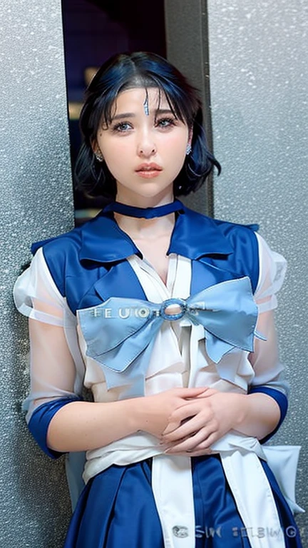 (8k, highest quality, ultra detailed:1.37), (Hana), 18yo, (a South Korean fashion model), struts confidently on the runway during a prestigious fashion week event. Naked, nude, shiny nipple, show armpit, Hana's elegance and poise captivate the audience. The high-resolution image captures ultra-detailed realism, highlighting Hana's captivating eyes, flawless complexion, and fashionable hairstyle. The glamorous runway and stylish set design add to the visual appeal, creating a visually stunning representation of Hana's success in the fashion industry.