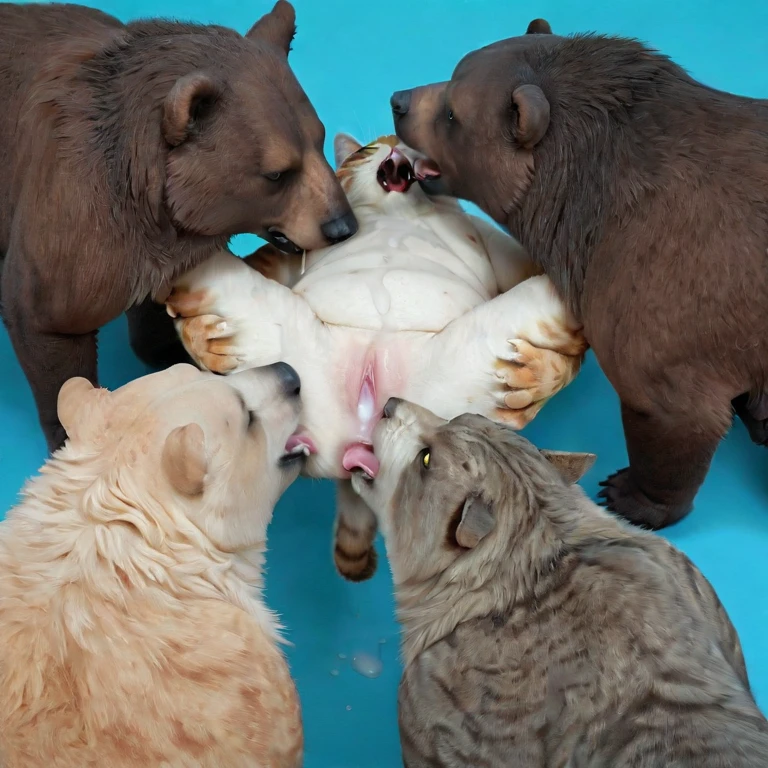 photo of 3heads, scottish terrier, best quality:1.3, pixar art style:1.7, straight eyes:1.7, mature male, very fat, overweight, large gut, midnight background, sweaty, nude, flaccid penis, testicles, large nipples, detailed, identical heads, stylized eyes, navel, masculine eyes, masculine style, masculine, rugged, hairy, squatting, hands on thighs, laughing