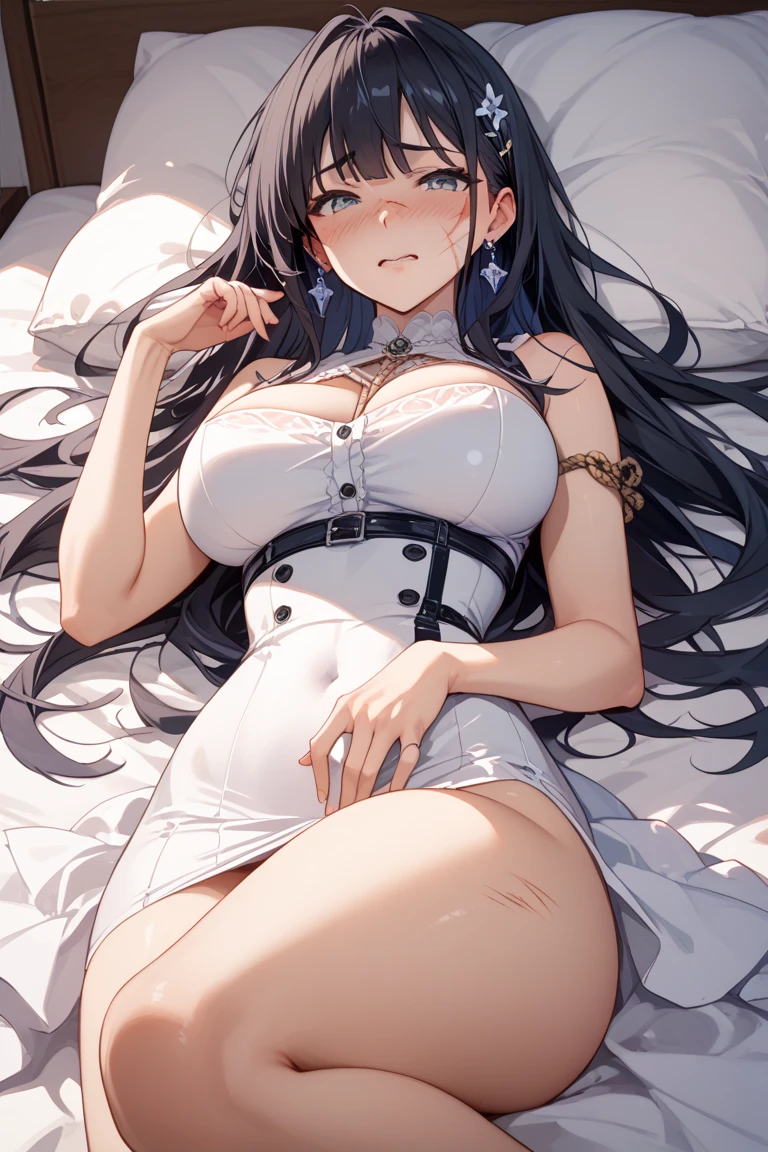 {{{{{16k}}}}}, {{{{{She is forcibly transformed into a love doll that can be freely fucked, regardless of her own will, fitted with a collar and converted into a Cute saint silicone love doll, and when a large amount of silicone agent is poured into her, her breasts become even larger and deeper with cleavage, her expression got cute feminine, her eyes and skin are changed to fake silicone ones, Her proudly shiny hair is replaced by a wig, and her body, face, and poses are converted into a silicone love doll idealized by her master, her ears transformed into cat's ears, When she is injected with a large amount of cuteness silicone and her face is remade into a super cute face, Completely transformed into a silicone love doll she loses her energy and lies on her back on the bed with a blank expression on her face}}}}},{{{{{Ultra High-resolution realistic movie of neat virgin silicone love doll as pretty as a actress in luxury bedroom}}}}},{{Extremely detailed}},{{{{{integrated her head pure small, thick lips, Enchanting thick gross idol's Lips}}}}},{{{{{bang hair}}}}},{{{{{She get more attractive and smoother her body, Her white tits are so fluffy, and are depicted in great detail without any willpower}}}}}