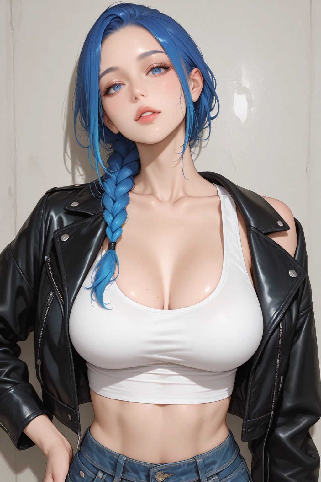 8K, Top Quality, Intricate Details, Ultra Detail, Ultra High Resolution, Masterpiece, close up shot, Slender,, ((Full body )), (Makeup: 0.4), (Fluffy Blue Eyes: 1.21), , looking at viewer, ((full body)), 1girl, solo, 1 girl, (( )), , , ((tall)), (((fit body))), (((slim face))), sharp face , smile, (( blue hair, bangs )) , (detailed face), sharp face, small lips, lying down, , show belly ,, arms up , ((,?????)), , ((detail belly )), detail fingers, detail hands, detailed face, detailed breast, huge breast, Narrow Waist, Skinny, 175 cm tall , Muscular, Navel, Exposed Abdomen, Pointed Ches , large breast, , , Beautiful girl with accentuated slender abs: 1.4, Six Pack Abs: 1.4, Bust Botox,, Perfect Body, (( dark background)), black background,