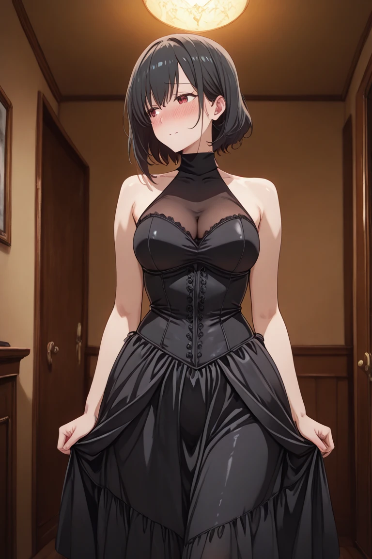 tmasterpiece, Tour de Hoang , (Détails compliqués), (riche coloré), Éclairage cinématographique, les fonds d’écran CG Unity 8K extrêmement détaillés , Proportions de la fleur Hinata, 1fille, solo,(dans les toilettes,Emplacement sur une toilette,Portez des pulls sexy,Bas noirs longs,est timide,Gros seins, Cheveux bas attachés longs),suer,