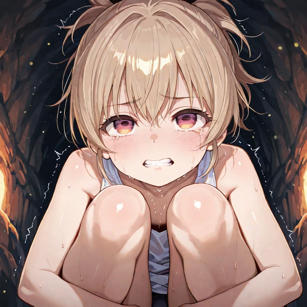 (((masterpiece))), ((highest quality)), ((Very detailed)), ((High resolution)), ((8k)), ((Anatomically correct)), One Girl, milk of normal size,, Beautiful nipples, Short Hair, ((Kagamine Rin)), Vocaloid, Wear a big white ribbon on your head, Hair Clip, Very cute woman, delicate, Charming smile, Yellow Hair, Light blue eyes, Best moment, Beautiful Skin, Cute Face, delicateな腕, Detailed skin texture, Intricate details, Very detailedな顔, Beautiful Eyes, Beautiful curves, View your viewers, Beautiful and thin thighs, Sweating, Looking up, blush with shame, (Completely naked), ((The body is tied with a rope)), ((Tortoiseshell binding)), (Both arms are tied with ropes), 