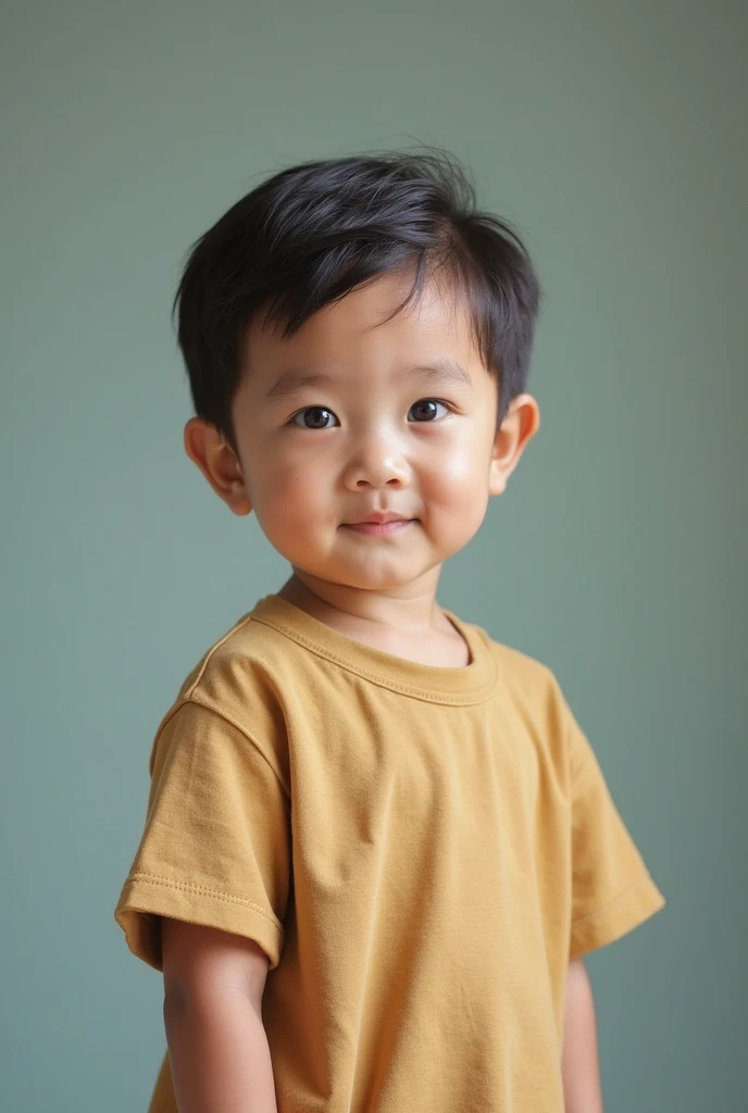 A 5-year-old boy,Child, neopop Meadows, in the style of kawaii aesthetic, helios 44-2 58mm f/2, asian-inspired, soft yet vibrant, (upper body)