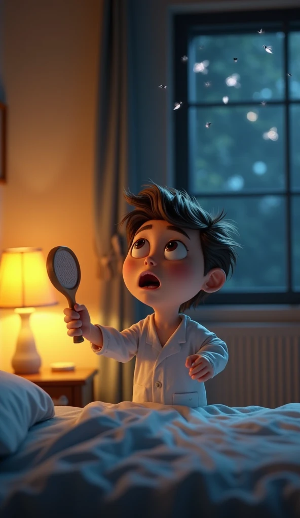 drawing of a curious six-year-old boy who loved looking at the stars at night. His room was full of posters of planets, stars and rockets. He had a telescope that he used every night to explore the sky.