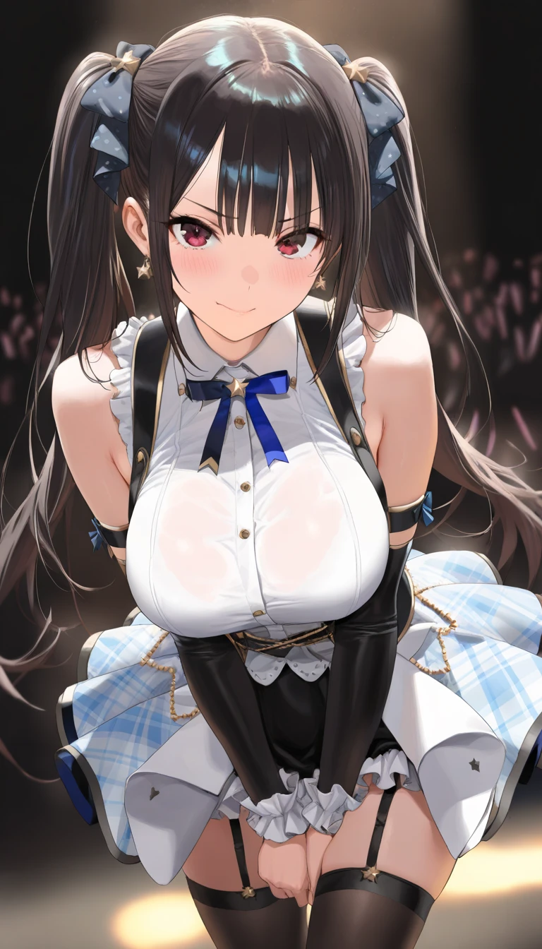 1girl, 1boy, paizuri, penis between the breasts, breasts squeeze together, fantasy, a beautiful cute nurse, heart shaped medicine, cleavage,ll breasts, very cute, room, cuteness, wet penis, bar censored, very fucking cute, from below, sleeveless