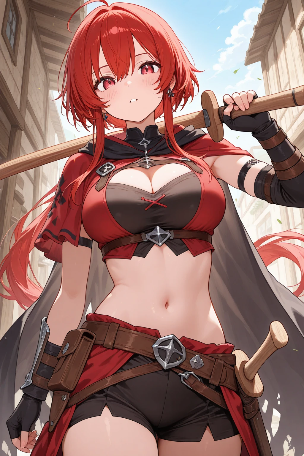 red eyes,red eyes,cleanched teeth,(bra,shorts),perfect eyes,best quality,(bound bdsm bondage)