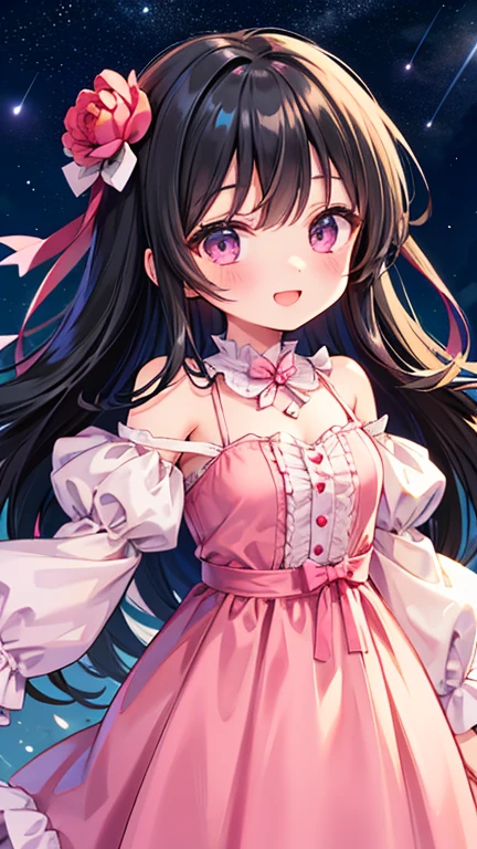 Close-up of a 20 years old girl wearing a dress and cat ears, anime girl, frilled pastel colored summer dress, choker, big rounds breasts, dark brown hair, gradient bangs with red tips, french braid, bangs over shoulder, long hair, wavy hair, shiny hair, hairclip, hair flower, aqua eyes, pupils sparkling, glowing eyes, earrings, cat ears, shy, blush, nervous, puckered lips, nose blush, glossy lips, high detail, anime, anime style, cinematic lighting, dithering, image fill, first-person view, perspective, Wide-Angle, f/1.8, 85mm, Sony FE GM, 8k, super detail, UHD, retina, masterpiece, accurate, anatomically correct, textured skin, high details, best quality, highres, 16k