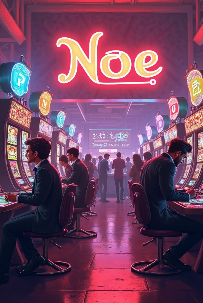 Pixel art on the screen showing a beautiful woman playing  mahjong