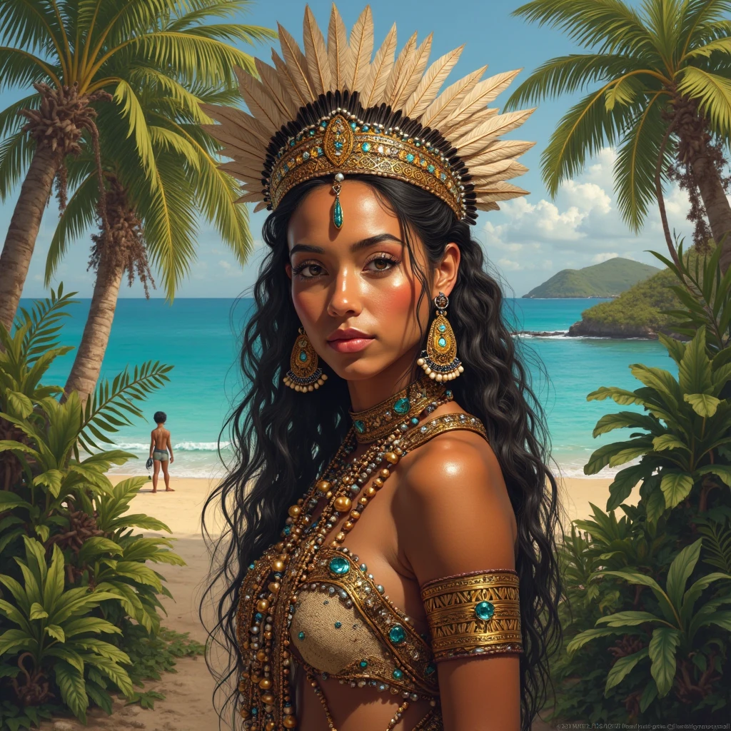 Rainha Africana, rasta comprida, rosto lindo, mamas grandes, armadura, corpo inteiro, corpo perfeito.
