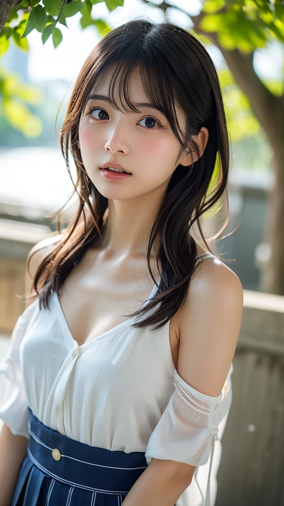 1 beautiful girl travelling in New Zealand, Smile、natta、Raw photography、(((Ultimate Beauty Portrait)))、((glistning skin))、女の子1人、15 year old beautiful girl in Prague、bright expression、((brown haired))、(cleavage of the breast)、(flered skirt:1.5)、((Big eyes that shine like jewels))、open cardigan、Open your clothes、panthyhose、Glossy glossy skin、(Medium Hair)、(Silky Ponytail Hair)、(is standing)、(frombelow)、Under the skirt、(Close-up of underwear from below)、eye liner、Beautiful bangs、Hair between the eyes、((​masterpiece、top-quality、ultra-detailliert、Film Light、intricate-detail、hight resolution、ighly detailed))、细致背景、8KUHD、Digital SLR、Soft light、hightquality、Film grain、FujifilmXT3 、Shallow depth of field、natural soft light、Kamimei、Lush bust