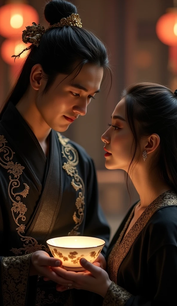 ((Highest quality)), ((masterpiece)), (detailed), (Perfect Face)、The woman is Ogiso Setsuna, with light brown, medium-long hair and a gorgeous, glittering, long-slit Chinese dress with gold embroidery and trim.、The woman and the middle-aged Chinese man embrace each other, kiss each other in vows, and are happily married at a luxurious Chinese wedding venue.