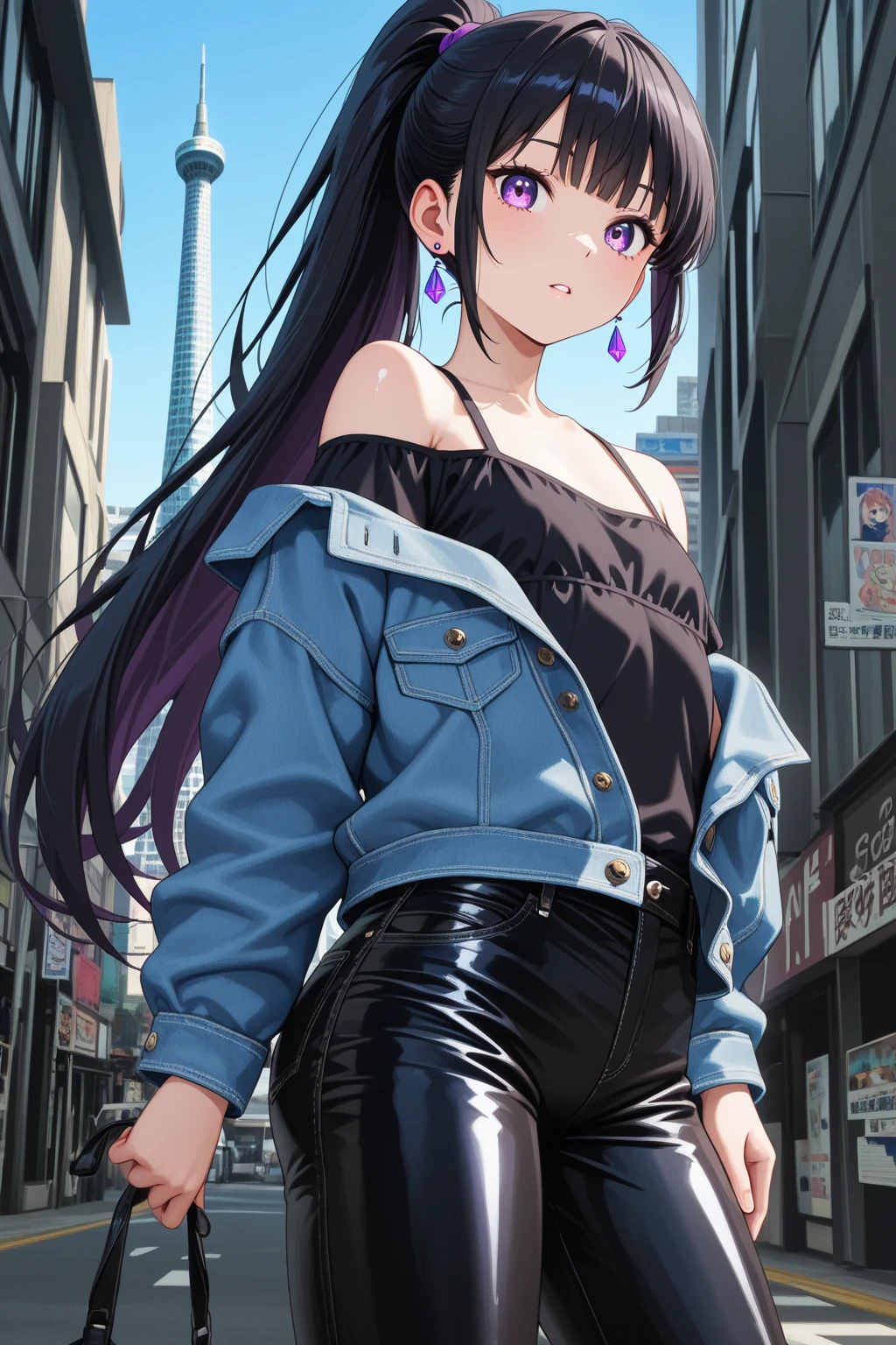 (masterpiece:1.37), best quality, (extremely detailed:1.37), office, window overlooking a bustling cityscape, woman, (mature:1.75), (adult:1.5), (very long hair:1.5), dark purple hair, purple eyes, (extremely detailed eyes:1.37), , sunglasses, stylish hoodie, jeans, (wetting herself:2.0), standing straight, (desperation:2.0), full body day, daytime, glow, facing viewer, perfect composition, Perfect light and shadow, 8K