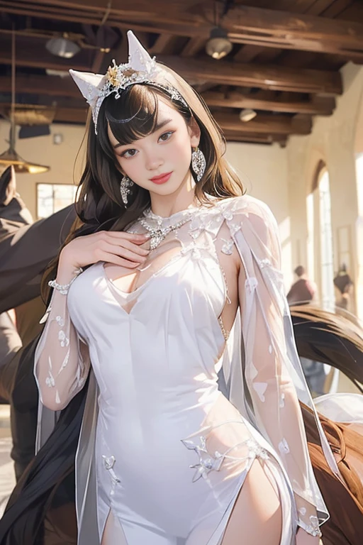 masterpiece, ((Highest quality, Detailed and realistic 3D))、wedding、Two cute、kawaii:1.3、smile、smile、Mr.々Hair style、pubic hair、Are thin、Open Stance:1.2)、(((Full nudity、Smaller breasts、Pussy)))、(Realistic and detailed skin texture、Big beautiful eyes、hair ornaments、Veil、See-through、Light colored wedding dresses)