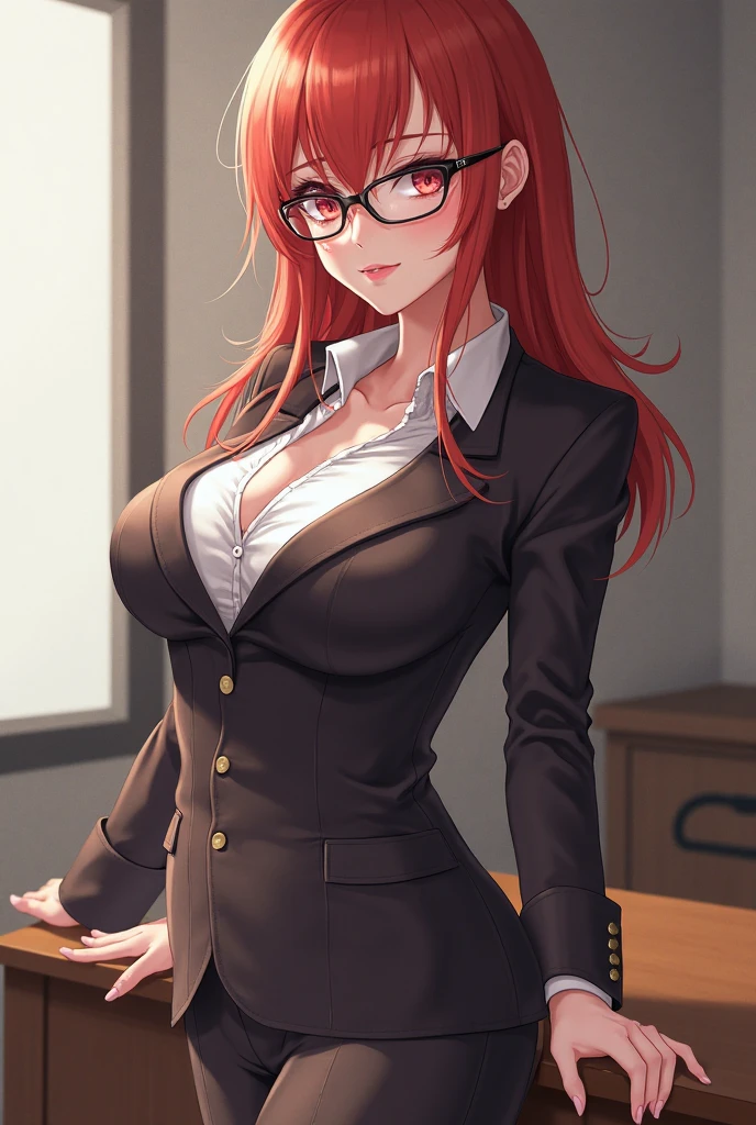 2d anime illustration, sticker, 1girl, bad girl, smart, white shirt, deep neckline, shirt, black necktie, sensual,, white background,(large breasts:1.4) , fingersmile:1.2, sexy, ringed eyes, kissing seductive mouth, glasses, hand taking off glasses, lowing glasses, vibrant color scheme, colorful, spot color, , beautiful face, behance , no photographic details, logo style 2d,, deep neckline, seductive look, colored hairs blue, low details, defined polygons, defined vectors