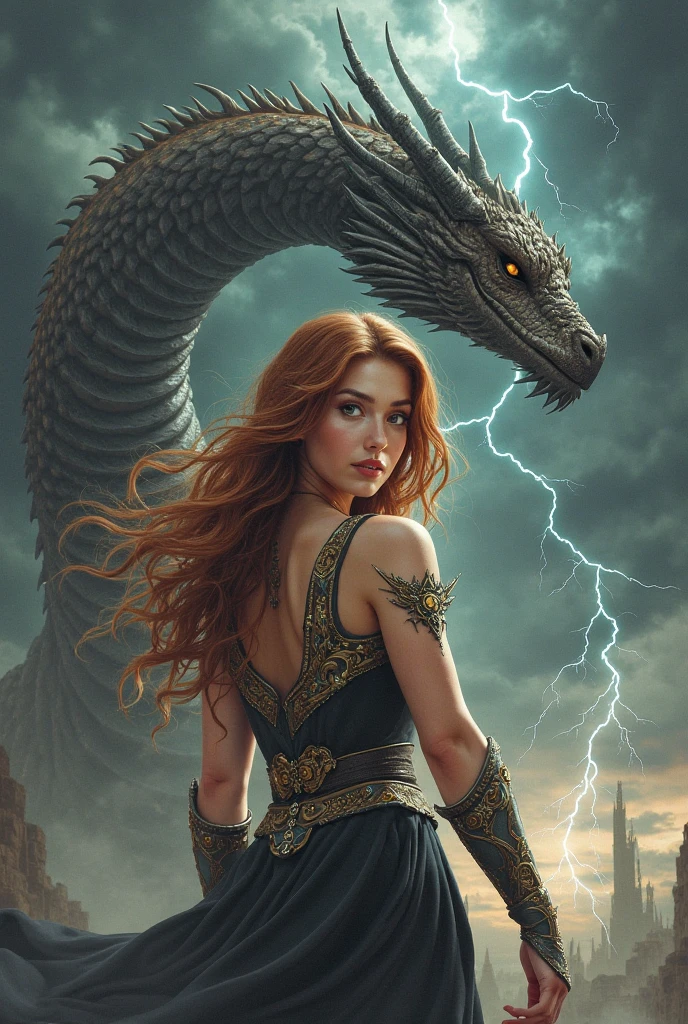 Realistic fantasy illustration of a young woman in the universe of ...