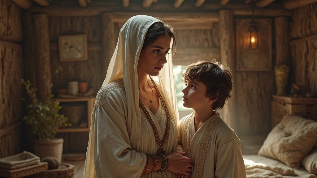 Mary shows concern and reflection in her conversation with Jesus (Loss and Finding of Jesus in the Temple)