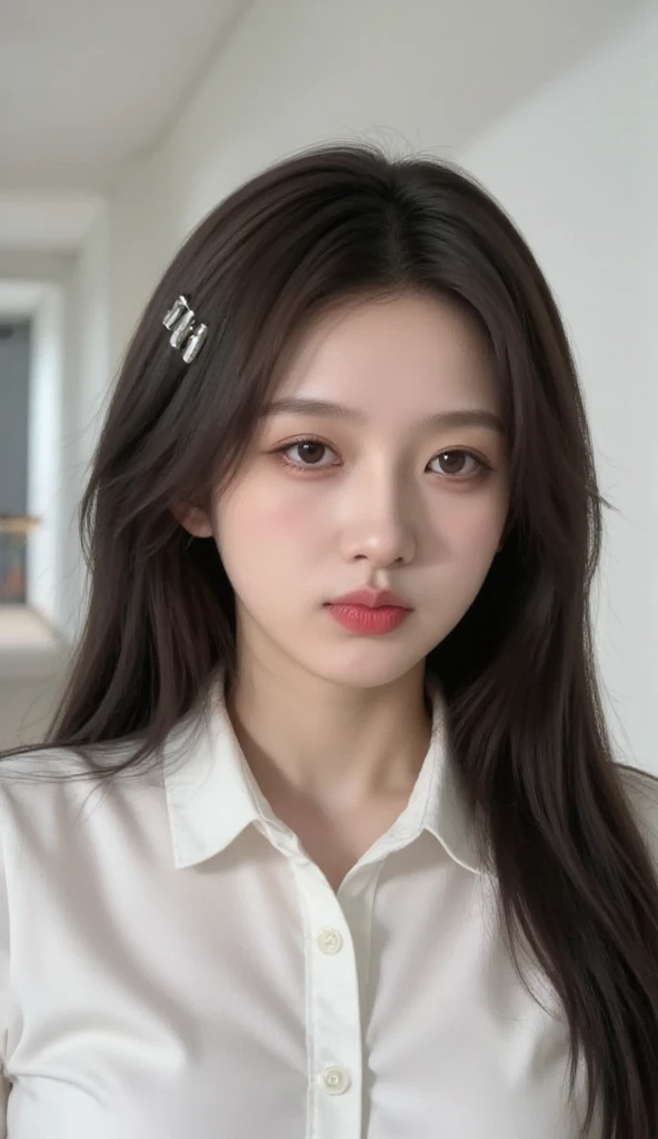 a close up of a woman with long hair wearing a black and white dress, jennie blackpink, jossi do blackpink, Parque Roseanne do Blackpink, sun yunjoo, Retrato de Jossi de Blackpink, Heonhwa Choe, Jaeyeon Nam, Jinyoung Canela, Parque Ji-min, jisoo do blackpink, Jisoo do Blackpink, Gongbi, tzuyu from twice