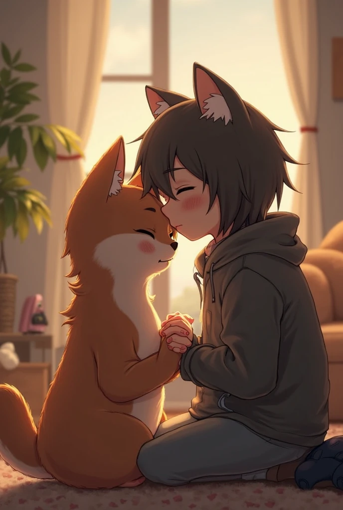 by Kenket, Ross Tran, Luan Jia, Zausch, fox, by Zachary911, Hyatt Wren, Terran, by fumiko, From Pixelsketcher, Bayard Wu, Thomas Benjamin Kennington, Einshelm, Written by Kirina, From Coffeesoda, by Hioshiru, From fluff-kevlar, Goodbye r-mk, By dimwitdog, duo, Men and women, On the balcony, (A woman wearing a white logo hoodie and black pants), (A man wearing a white logo shirt and black pants), Embrace, Ocean Background, modern city background