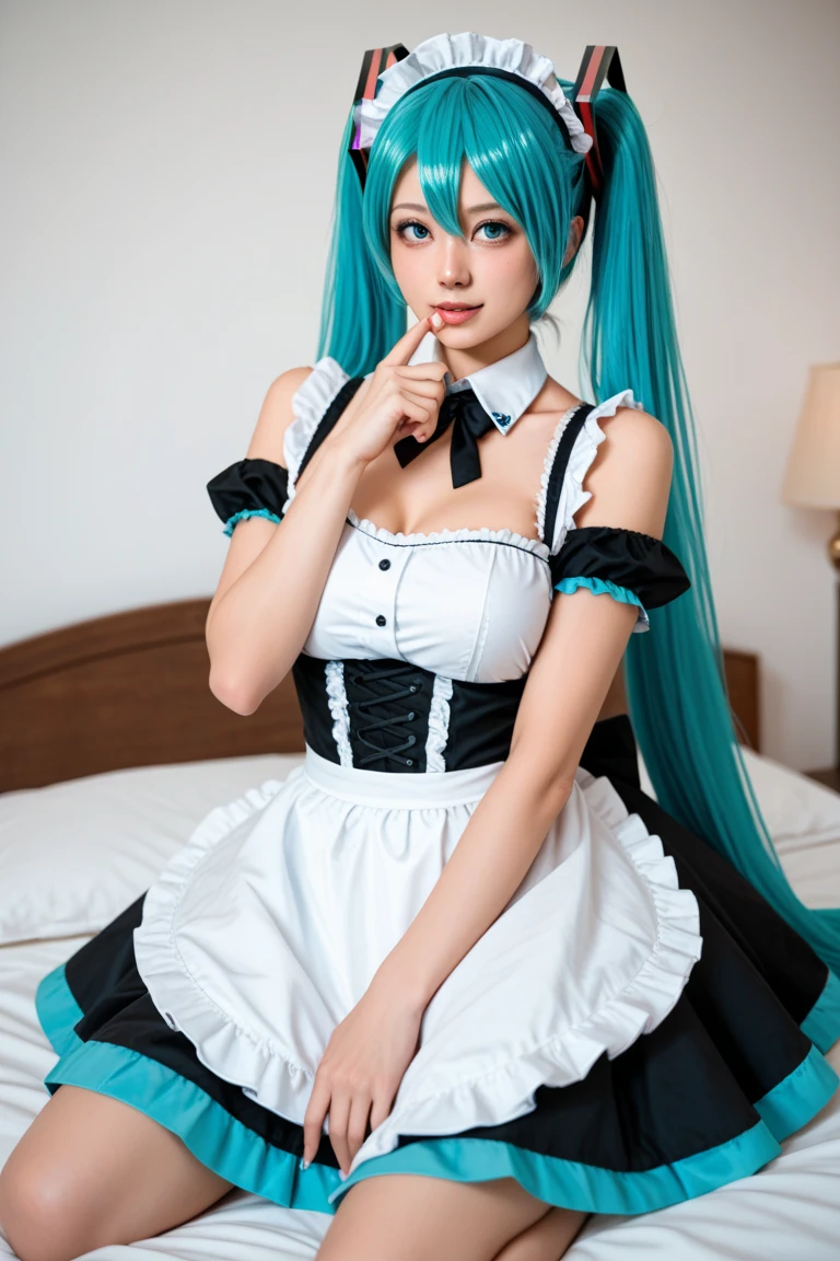 star guardian Soraka, cat girl,, dakimakura, sexy French maid, black high heel boots, Best quality, masterpiece