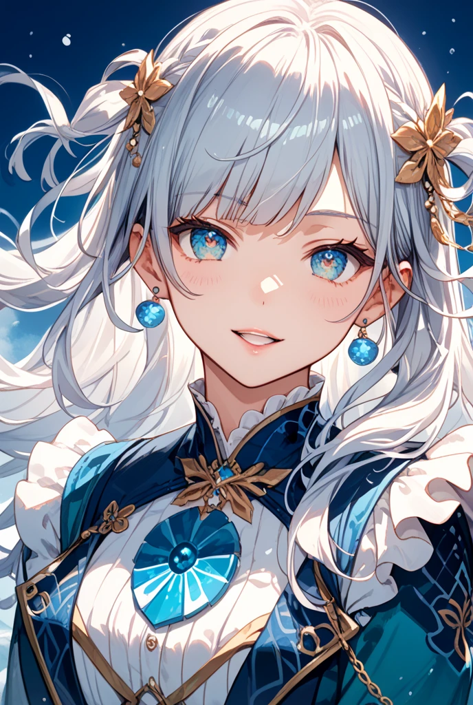 ((masterpiece:1.2)), ((Highest quality)), Highly detailed illustration style, Detailed skin texture, The texture of the fabric is delicate, Very detailed explanation, (masterpiece), Very beautiful illustration, The face is very detailed, RAW写real, Professional, Ultra-fine painting, Intricate details, Super Detail, Intricate decorative details, Perfect , real, (Super beautiful and cool blue-eyed silver fox girl dressed as a fashion model), ((Beautiful silver fox ears)), (Beautiful silver fox tail), Beautiful big , (Beautiful and shiny silver hair), (Beautiful clear blue eyes), (Exquisite, Beautiful and clear eyes:1.6), ((Rich in details、Exquisite autumn and winter fashion brand clothing)), smile, ((Model walking)), ((look at me)), ((Daytime)), (A beautiful collection detailing special places in Paris), (8KHighest quality壁紙), (Very meticulous、Beautiful background)