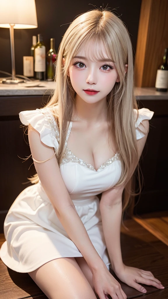 (extremely detailed CG unity 8k wallpaper),1 girl, masterpiece, best quality, realistic, real, half body, (one person in the photo:1.3), (alone:1.3), (temptation light smile:1.2), Medium long hair,flaxen hair, attractive eyes,
small chest,
(Beautiful body:1.2), showing cleavage ,
Short sweater,Knitted skirt,
Silk stockings,earring,
<lora:koreanDollLikeness_v10:0.44>,<lora:taiwanDollLikeness_v10:0.2>, <lora:stLouisLuxuriousWheels_v1:0.4>,<lora:remReZero_v10:0.2>
bright, face close-up
