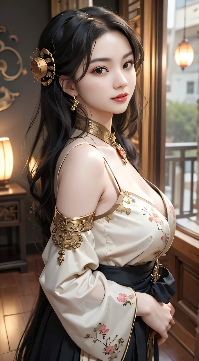 (Full Body View:1.2)、(Full body:1.3)、(Beautiful skin, lips and cheeks:1.4)、(Beautiful:1.4)、(Smiling with teeth showing:1.3),(Shibuya Gal:1.5)、(Gothic Lolita vibe:1.5)、(白色と赤色とマゼンダ色と青色の谷間が見えるミニスカOiran着物:1.5)、(Oiran:1.4)、(Luxury hair ornaments/hairpin:1.5)、(Short kimono:1.3)、(Make-up like a maiko:1.5)、(Bewitching Woman:1.3)、(Dense kimono:1.4)、(Wearing flashy knee socks:1.2)、(The underwear has an embroidered pattern:1.4)、40 years old、(Perform an intense dance:1.3)、((Highest quality、8k、masterpiece:1.3))、1 Female、Slim and beautiful abs:1.3、(hairstyle casual、Beautiful boobs:1.1)、dress:1.1、Super small face、Narrow eyes、double eyelid、A sloppy smile、Esbian all over body、Dynamic Angle、Close-up、CPL Filter、Blurred Background、Bokeh、Blue Hour、Detailed face and skin texture、Detailed eyes、double eyelid,(Twin tails:1.3)、(Black-brown hair:1.3)、Gravure idol、(The background is a gorgeous Meiji-era town:1.3)、(Thin body:1.2),(Thin thighs:1.5),(clavicle:1.1)