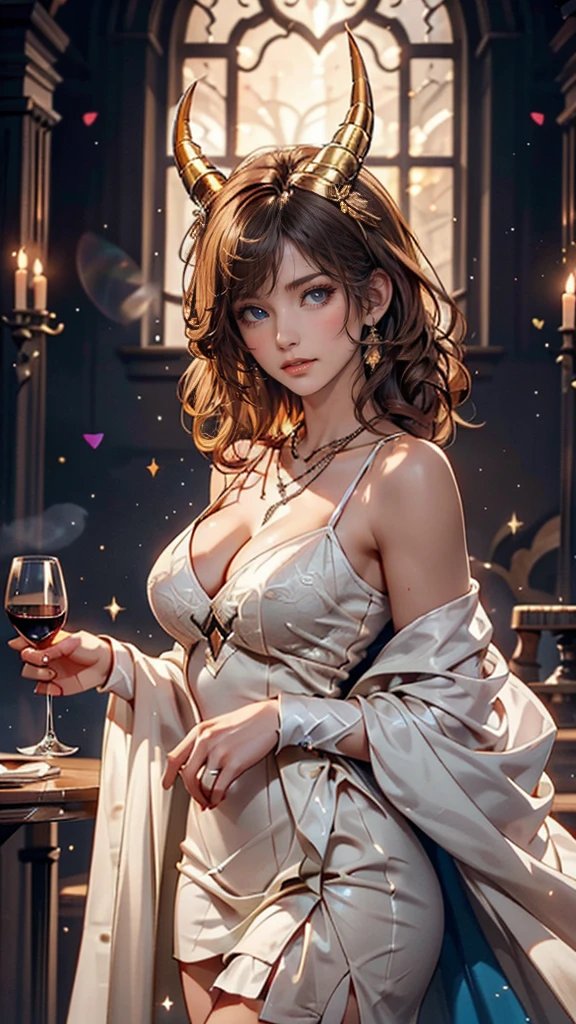 Anne Kleine Nachtmusik、Ash Brown、White women、Sexy proportions、noble、Wear an off-the-shoulder dress、Long gloves with lace trim、Dance、Champagne glasses toast