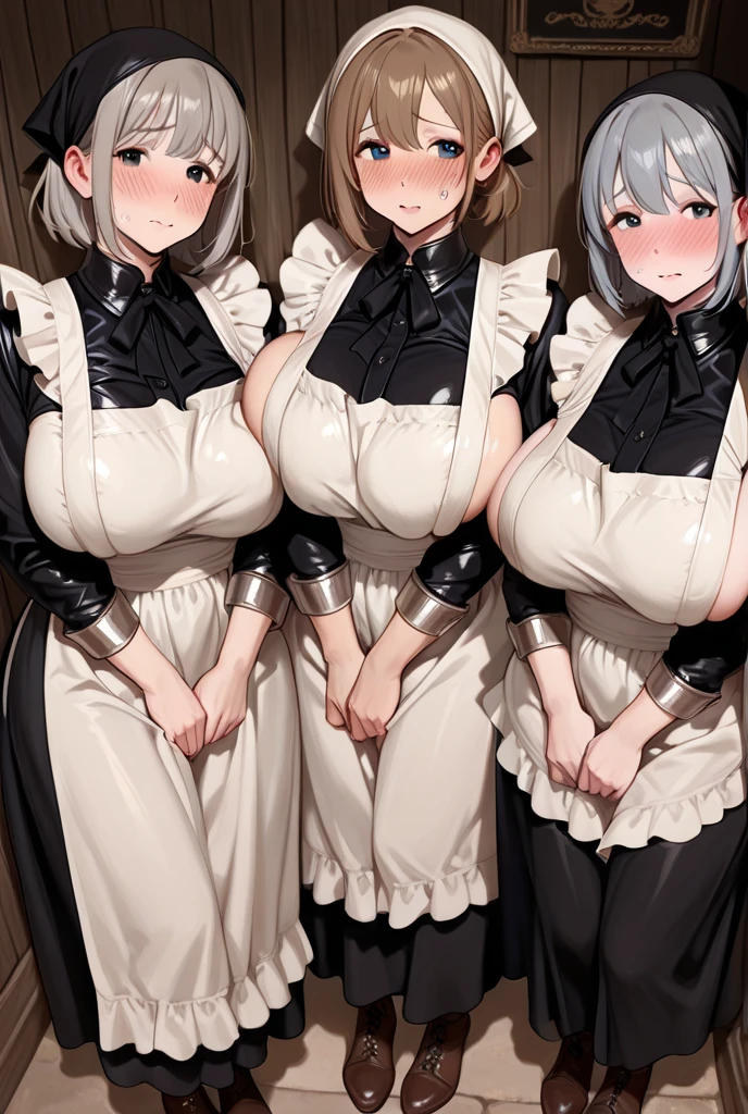 ((masterpiece)), (Highest quality、32k), (Simple style), (Faceless,Face peeling), 2 Girls, A maid who uses her face-peeling ability to peel the skin off of a young lady and transplant it onto herself, and a young lady whose face has been peeled off by a maid, Big Breasts, Big Swing Chest, Wearing a face stolen from someone else, Sexy body, Sleeveless, No sleeve, Off the shoulder, Black Dress, Pleated lace, Lace dress, black knee socks. Standing, whole body, both hands touch the face, Luxurious Room, {{A young lady who used her face-peeling ability to peel off the face of a young lady, leaving her face blank, and a maid who transplanted the peeled face onto her own face.}}, Browsing Caution, NSFW
