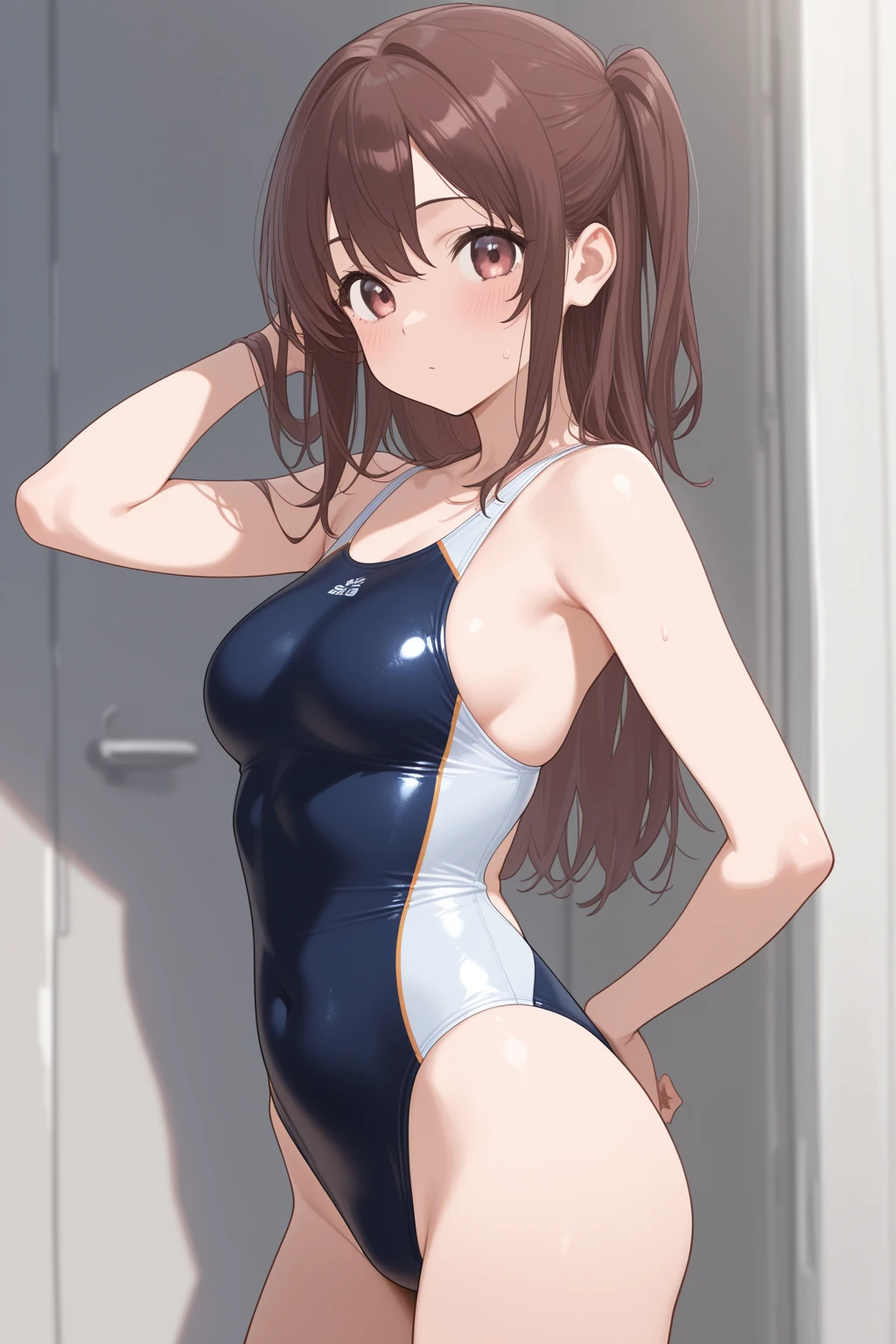 alone, One girl, Flat Color,Crying face、Clitoris exposure、Bare your chest、School Swimsuit、Random sexy poses、2D, anime, anime coloring, ako suminoe, Ascot, , smile, View Viewer NSFW、One female、Nipples、(Embarrassing:1.2) 、Nipples、Ahegao、I arch my back in pleasure、Pussy feels good、Falling into Pleasure、Ahegao、I arch my back in pleasure、Pussy feels good、
