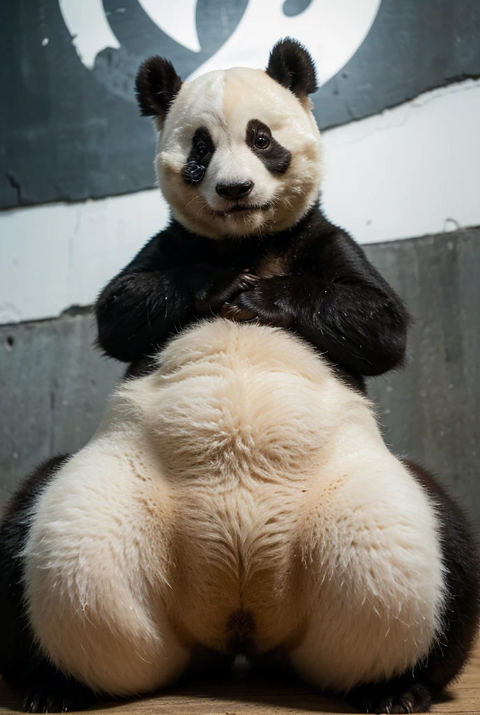 polar bear, female, ursine, bear, detailed background, living inflatable, blimptits, hyper hips, hyper thighs, <lora:Inflation073Fluffusion:0.8>