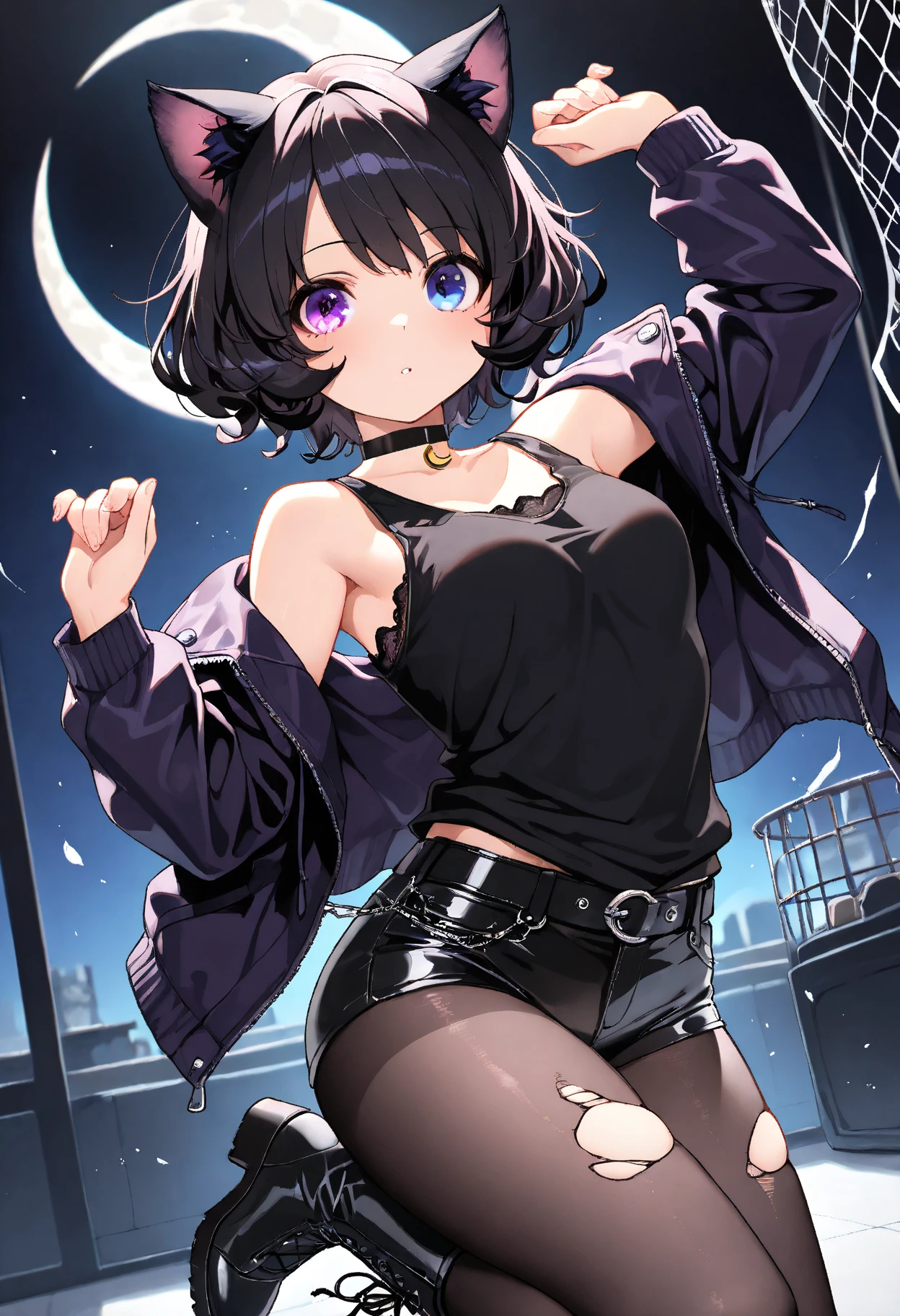 brillo，obra maestra, Hermoso, 4k, Mejor calidad, oil painting portrait style， cara linda, pechos grandes, rubio，cola de caballo alta，orejas puntiagudas，gafas con montura redonda， pantys, falda a cuadros，star decoration,(:0.55), ((pecho plano, abdomen plano, cara de bebe)), (colores intensos)