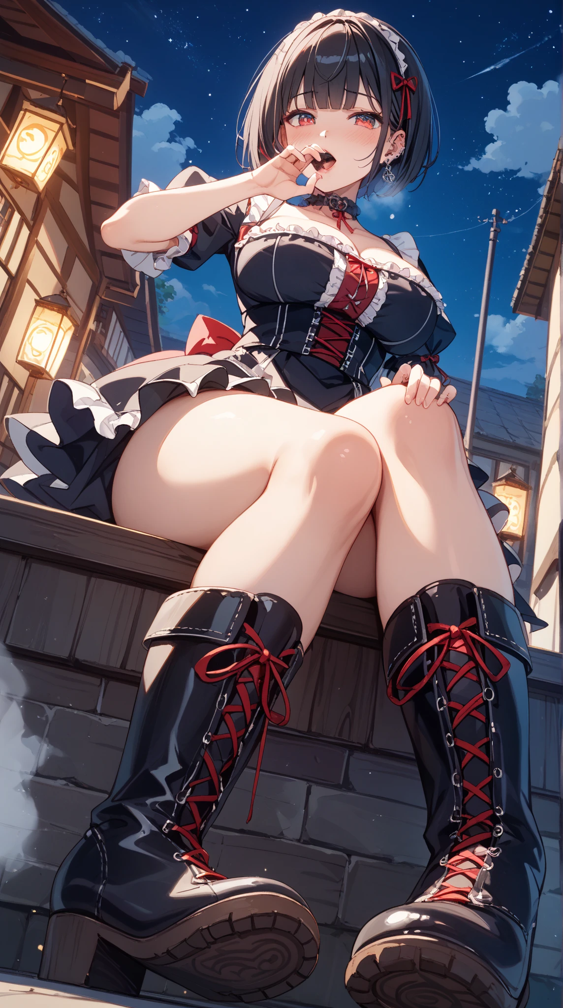 ファイナルFantasy World,Fantasy World、Long legs、Spread your legs(((Dark Hero))),White Gothic Idol Princess Frill Ribbon Maid Outfit、A girl bigger than a castle、Background Blur、Gulliver's Travels、Alice in Wonderland、City of Rubble、Super huge breasts、Big Breasts、、Big Tits、Big Tits、Big 、Plump thighs、Plump thighs、City fires in medieval Europe、((((Giant girl straddling a castle))))、cigarette、((((Explosion in a medieval European city))))、Reaching out、End of the Century Ruins、((((Open your legs to show your panties)))),進撃の巨人のA giant girl leveling the ground、((Ultraman))、(((Giant of Light))),A giant girl leveling the ground、足元のCity of Rubble、A castle of rubble at my feet、Flying debris、loafers、Low angle camera、high school girl、((((Fighting Pose))))、((((A huge explosion at my feet))))、8k、High qualityHigh quality、Nipples、A see-through shirt、Dwarf soldiers at your feet、((((Destroy the broken dwarf's castle with your foot))))、Confront an army of midgets、(((Five beautiful and delicate fingers)))、Streetcar route