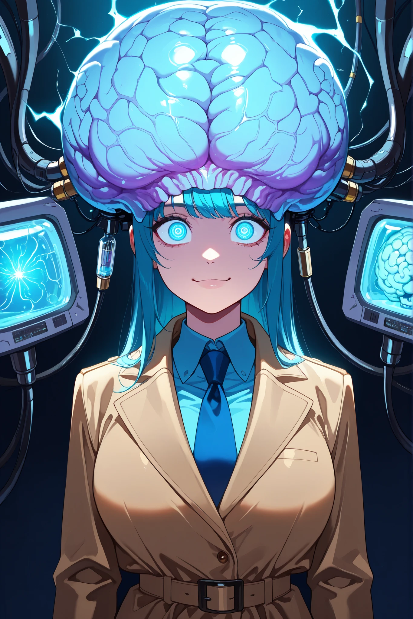 masterpiece, (best quality), highly detailed, ultra-detailed, anime,
formalin-fixed_brain, 1girl, cyborg girl, upper body, brain in tank, brain and photo, cyberpunk background, Motoko Kusanagi