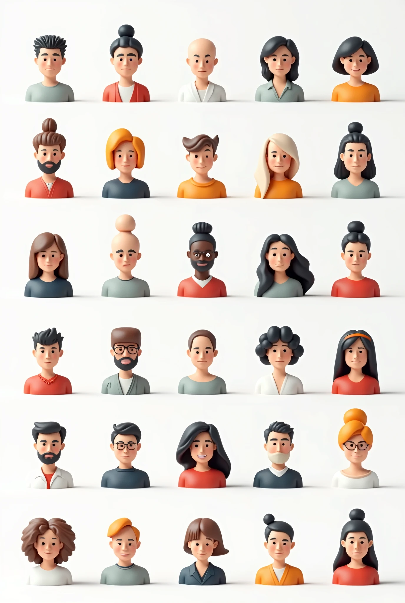 create a detailed 3D icon pack with a people or group theme