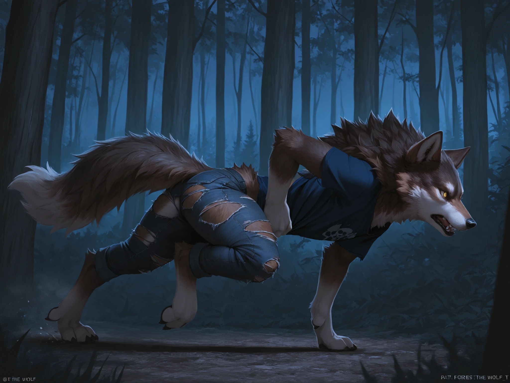 wild fox, minecraft wolf character, two characters, showing  and , , , Greek kiss ,sitting on face, wet in the river, to load, hyilpi art