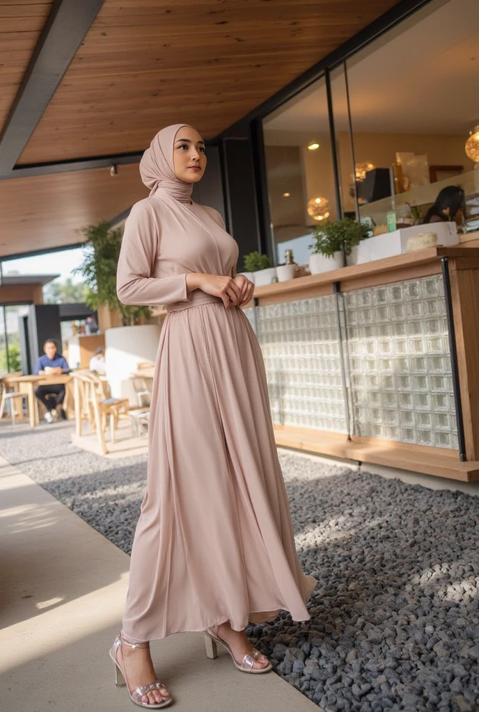 
RAW, Best quality, high resolution, masterpiece: 1.3), beautiful Malay woman in hijab, Masterpiece, perfect fit body, big breasts,thick thighs, beautiful face, beautiful big eyes, Soft smile, muslim woman in a pink dress standing in a mall, long dress, wearing a long dress, wearing an elegant dress, full covered dress, long dress female, in a dress, malaysian, elegant dress, woman in dress, sophisticated dress, dressed in a pink dress, with a thin waist, wearing dress, feminine in cute pastel shades, feminine in pastel shades , Great lighting, Bright colors, Ultra realistic clean lines, very realistic