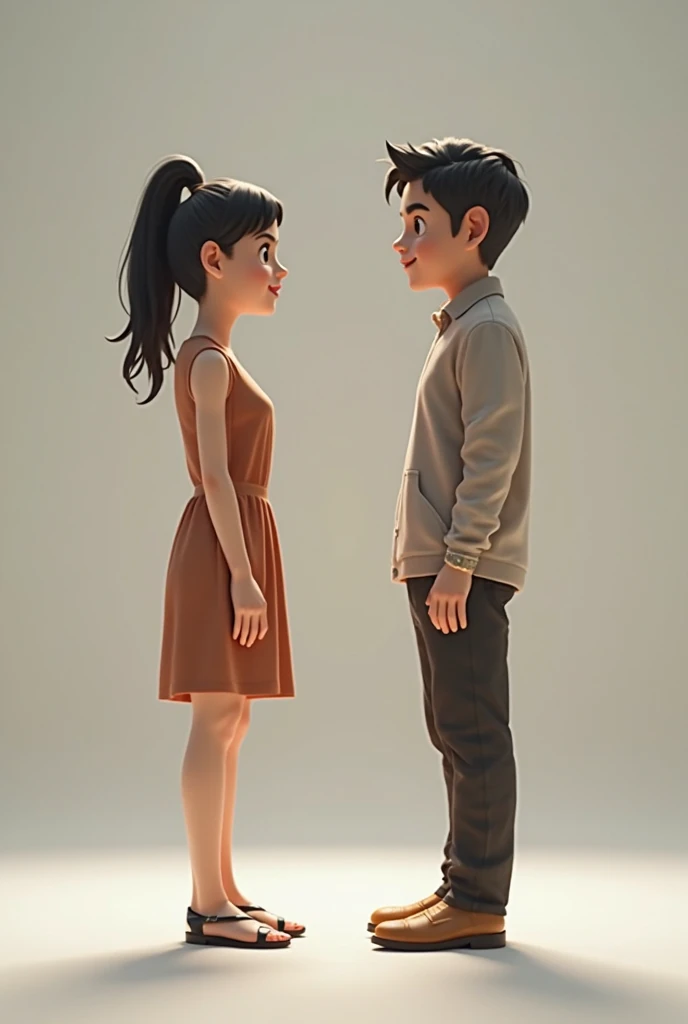 2 young people hugging,They are both tall and one is light and the other is almost not