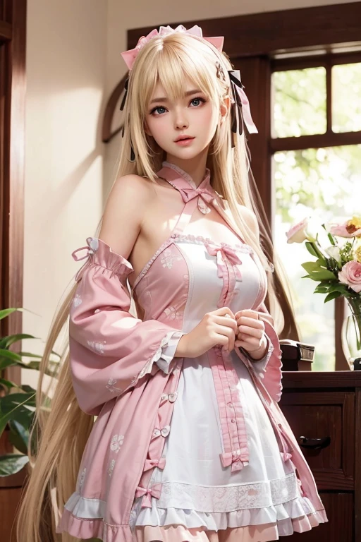 (masterpiece, Highest quality), Intricate details, One Girl, frozen, Long Hair, Pointy Ears, jewelry, Earrings, Twin tails, Long sleeve, Capelet, white Capelet, dress, Raise your bangs, white dress, belt, pantyhose、Wet floor、Wet feet