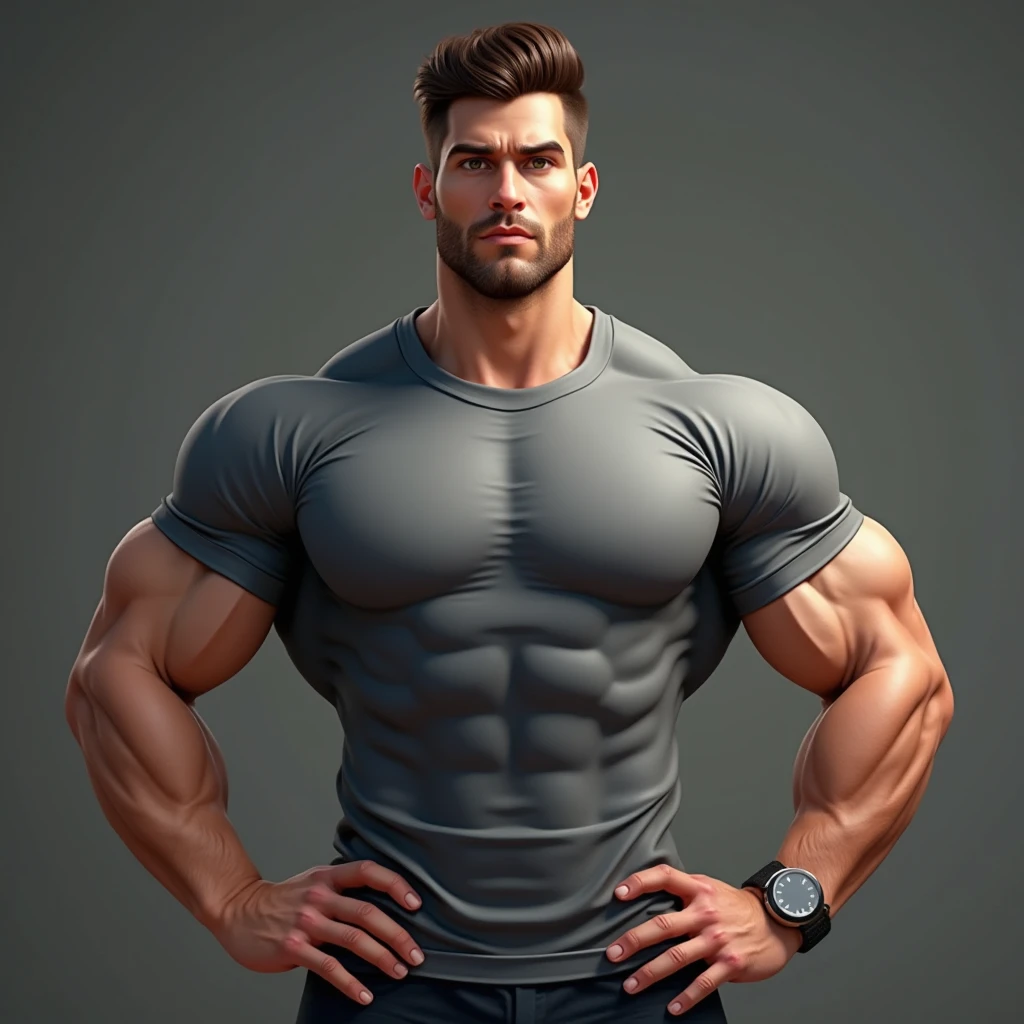 21 year old boy with fat and muscles