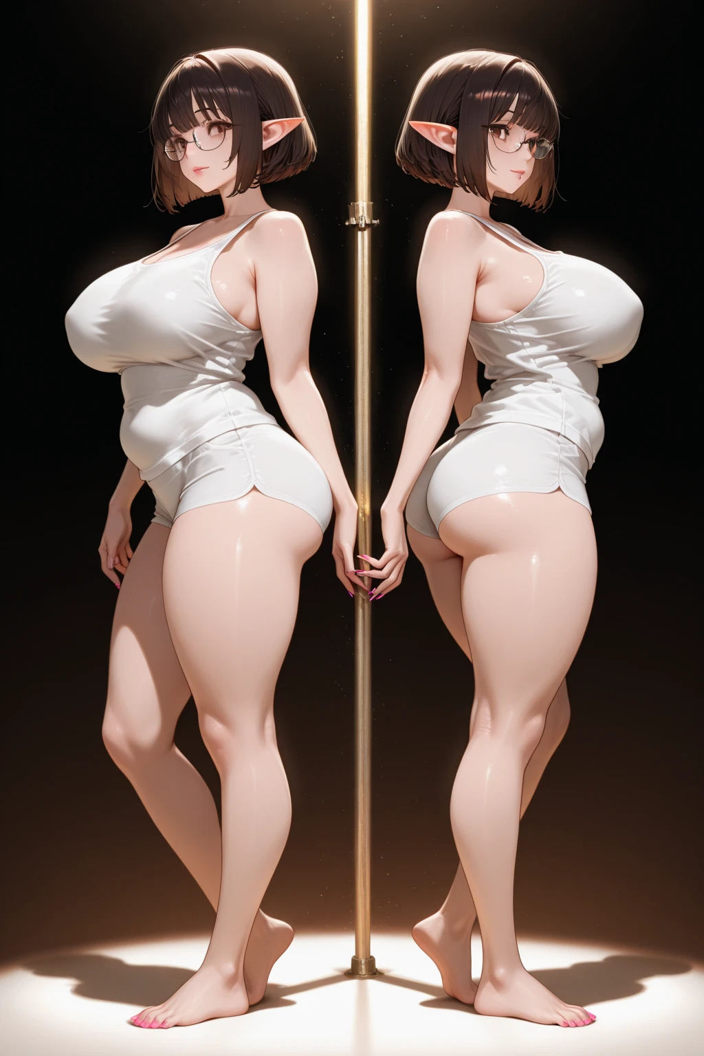 nanakusa nazuna (Chamada da natta), fleshy thighs, Instagram Pose,dynamic angle, show armpits, ((microbiquini)), niplles, Cup C, happy expression, (Full-body image:1.5), (8k, best qualityer, A high resolution:1.35), (CRU photo:1.2), (photorrealistic:1.37), (work of art: 1.25), dramatic lighting, photon mapping, symetry, Complexity, elegance, (1 girl), Big breasted, long eyelashes, detailed eyelashes, eye shadows, glare eyes, ((Make-up natural, clear facial features)), ((curvy build, showing stomach)), ((beautiful, detailed eyes: 1.2)), bad girl, erotic, ((poolsidebackground, natta))